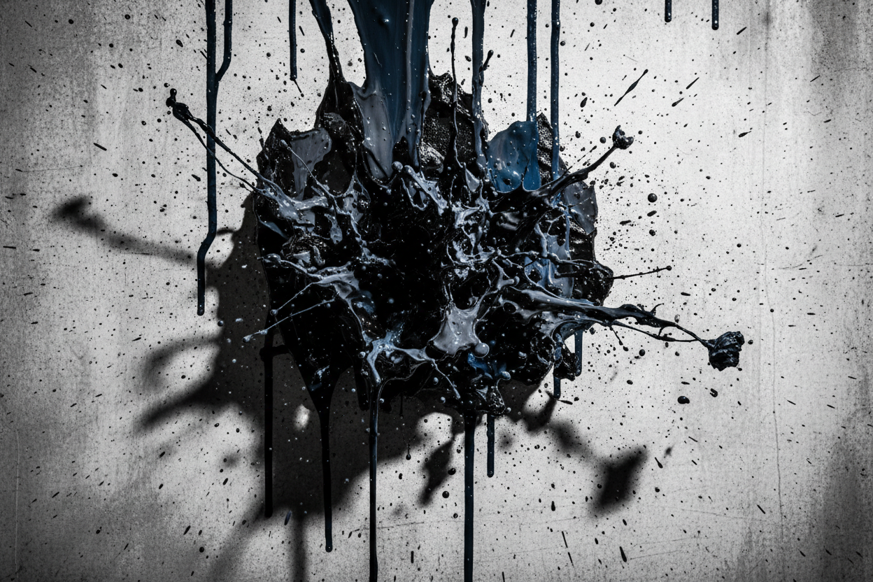 edgy splatter paint photo, dark paint